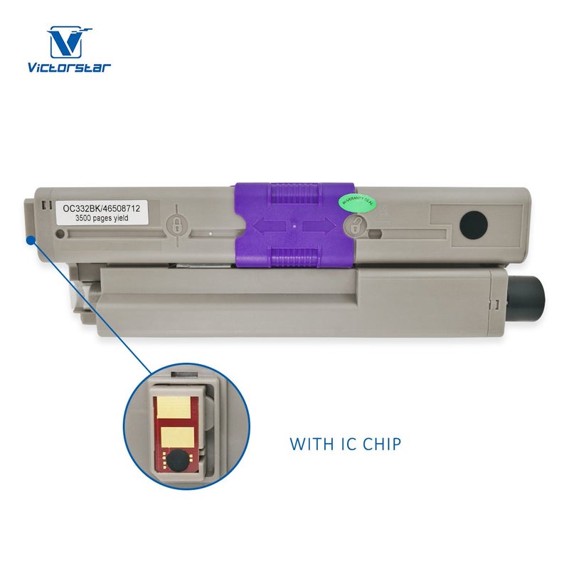 VICTORSTAR Compatible Toner Cartridges C332 MC363 C332dn MC363dn C332dnw MC332dnw 4 Colors 3500 Pages for Black 3000 Pages for C M Y for OKI Okidata Color Laser Printers - Image 2